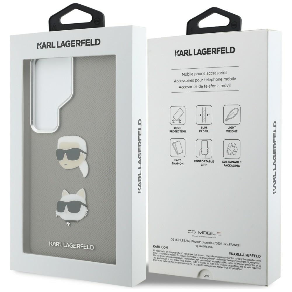 Fodral för Samsung Galaxy S26 Ultra S948, Karl Lagerfeld, Saffiano Karl & Choupette's Head Pin, Grå