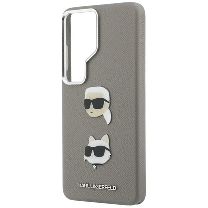 Fodral för Samsung Galaxy S26 Ultra S948, Karl Lagerfeld, Saffiano Karl & Choupette's Head Pin, Grå