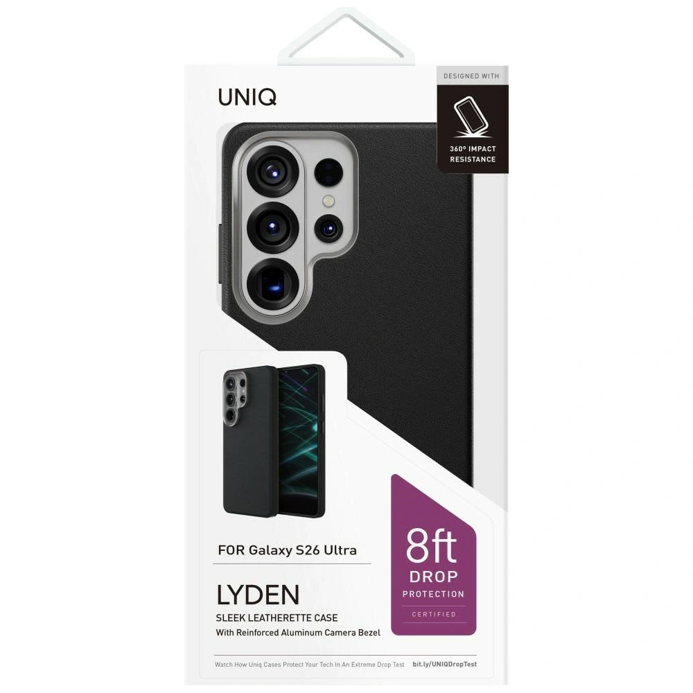 Fodral för Samsung Galaxy S26 Ultra S948, UNIQ, Lyden Leatherette, Svart