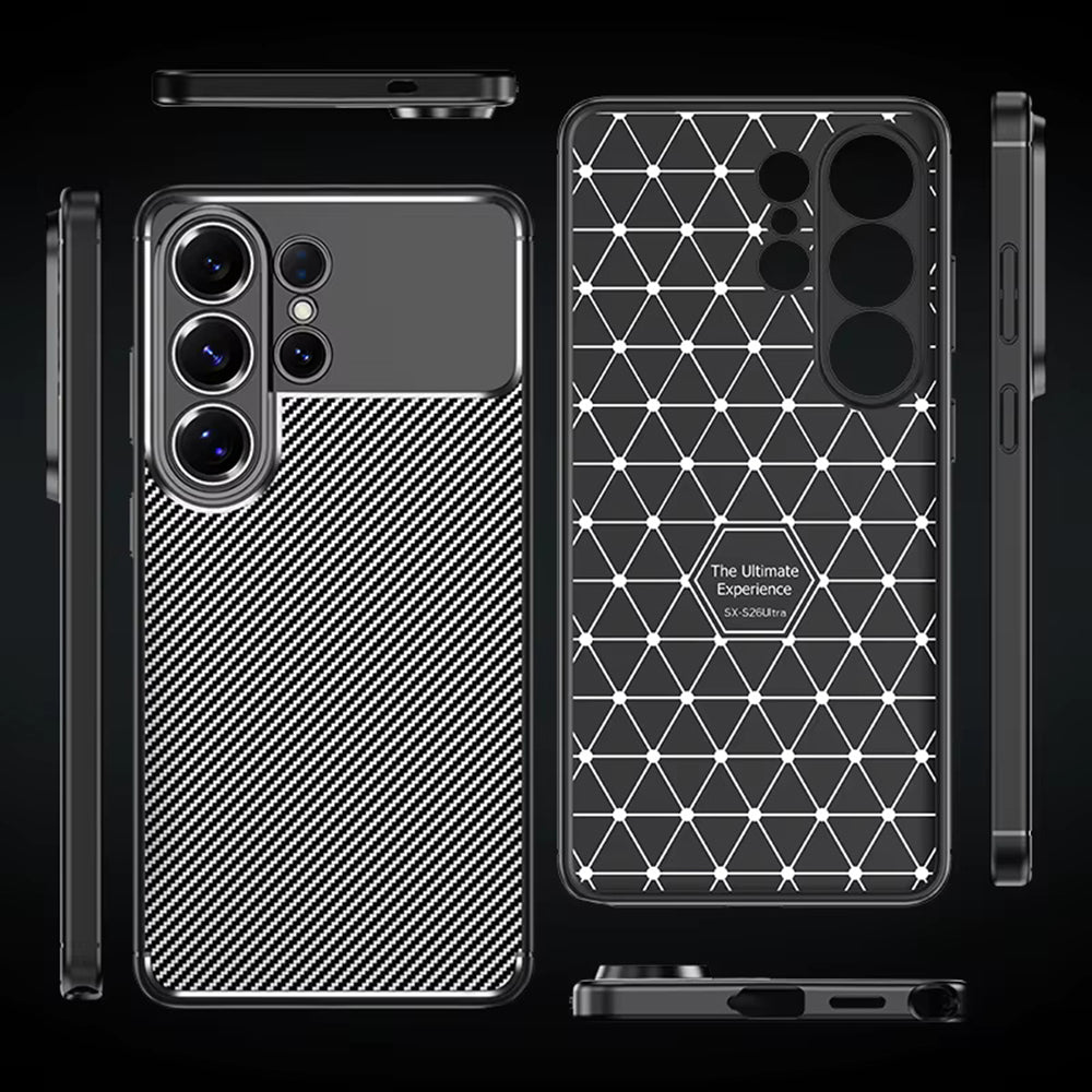 Fodral för Samsung Galaxy S26 Ultra S948, Techsuit, CarbonFiber, Svart