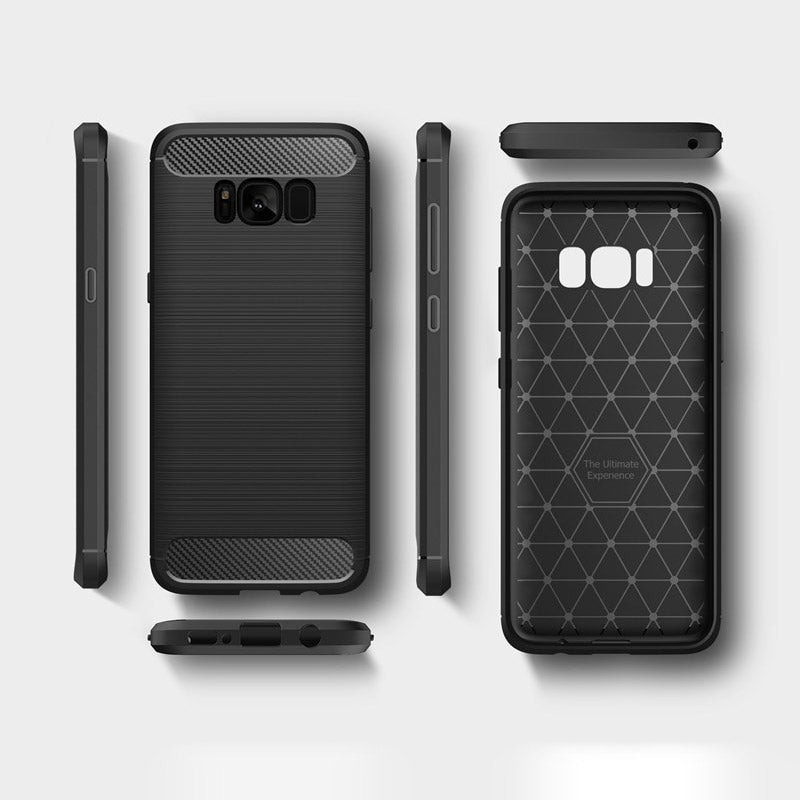 Fodral för Samsung Galaxy S8 G950, Techsuit, Kolfiber, Svart