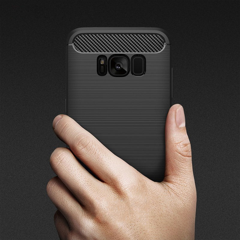 Fodral för Samsung Galaxy S8 G950, Techsuit, Kolfiber, Svart