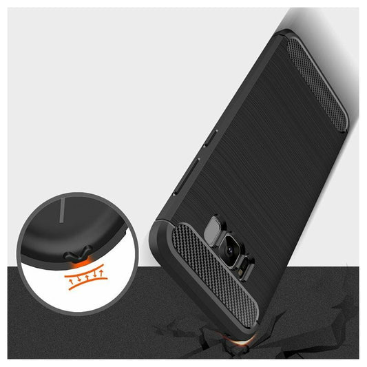 Fodral för Samsung Galaxy S8+ G955, Techsuit, Kolfiber, Svart