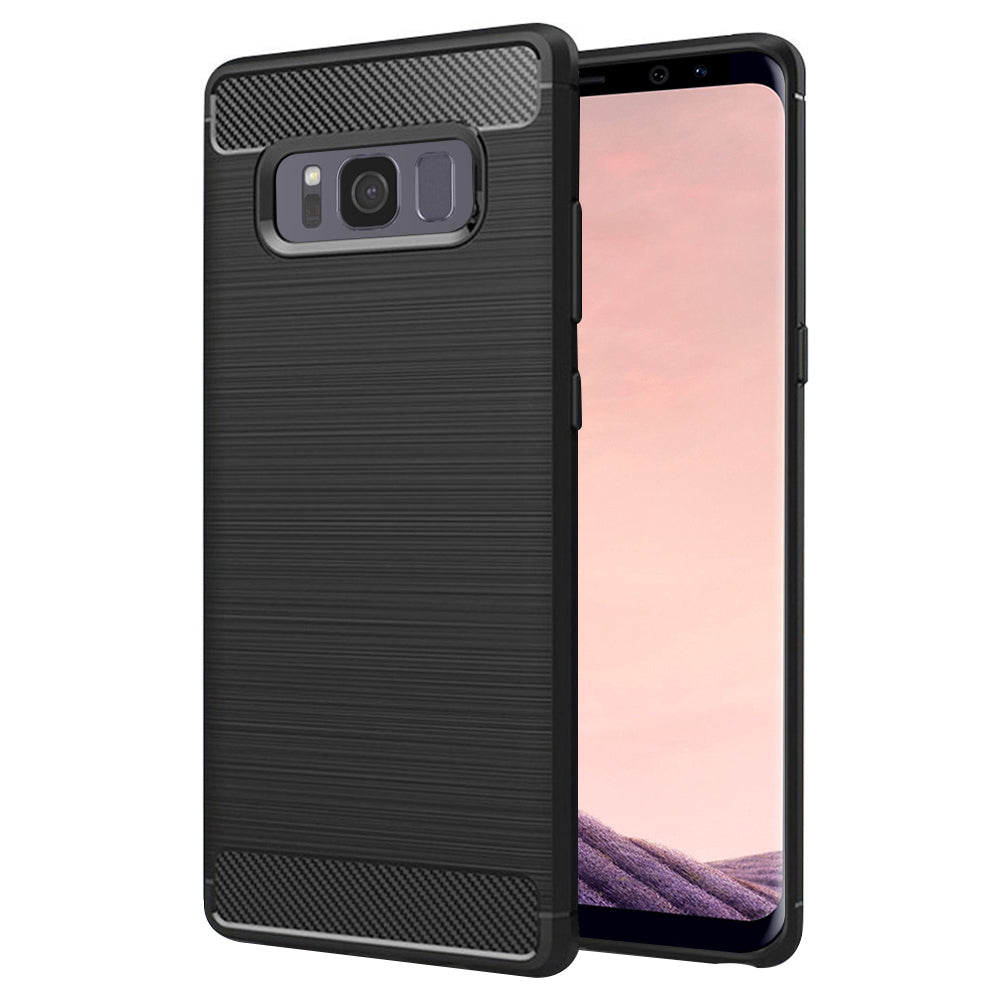 Fodral för Samsung Galaxy S8+ G955, Techsuit, Kolfiber, Svart