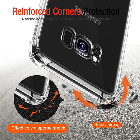 Fodral för Samsung Galaxy S8+ G955, Techsuit, Stötsäker Klar, Transparent