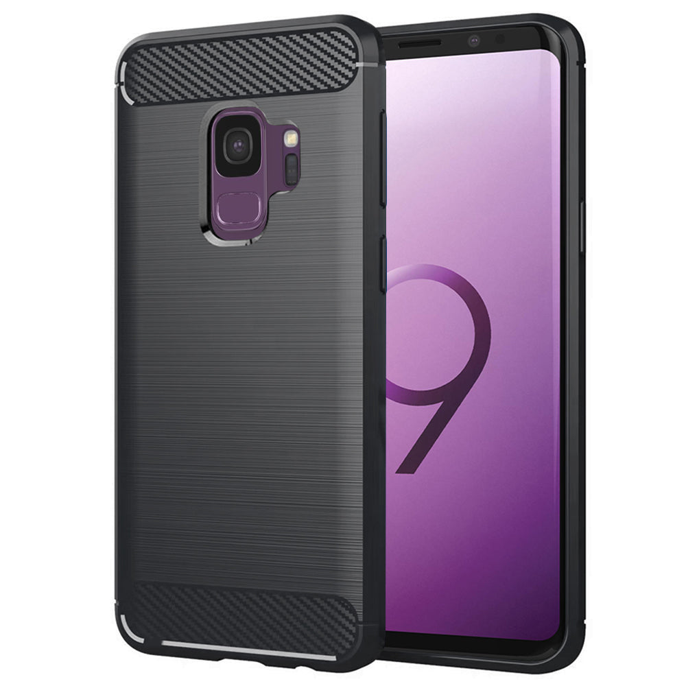Fodral för Samsung Galaxy S9 G960, Techsuit, Kolfiber, Svart