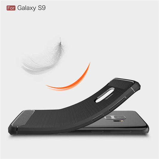 Fodral för Samsung Galaxy S9 G960, Techsuit, Kolfiber, Svart