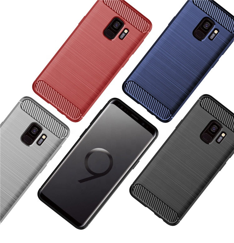 Fodral för Samsung Galaxy S9 G960, Techsuit, Kolfiber, Svart