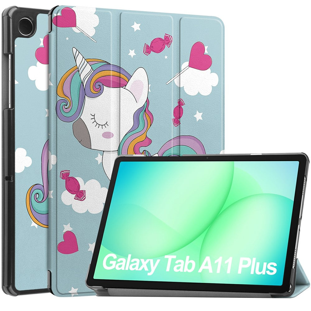 Fodral för Samsung Galaxy Tab A11+ / Tab A9+, Techsuit, FoldPro Unicorn, Flerfärgad