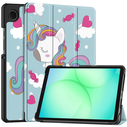 Fodral för Samsung Galaxy Tab A11 / Tab A9, Techsuit, FoldPro Unicorn Ny Modell, Flerfärgad