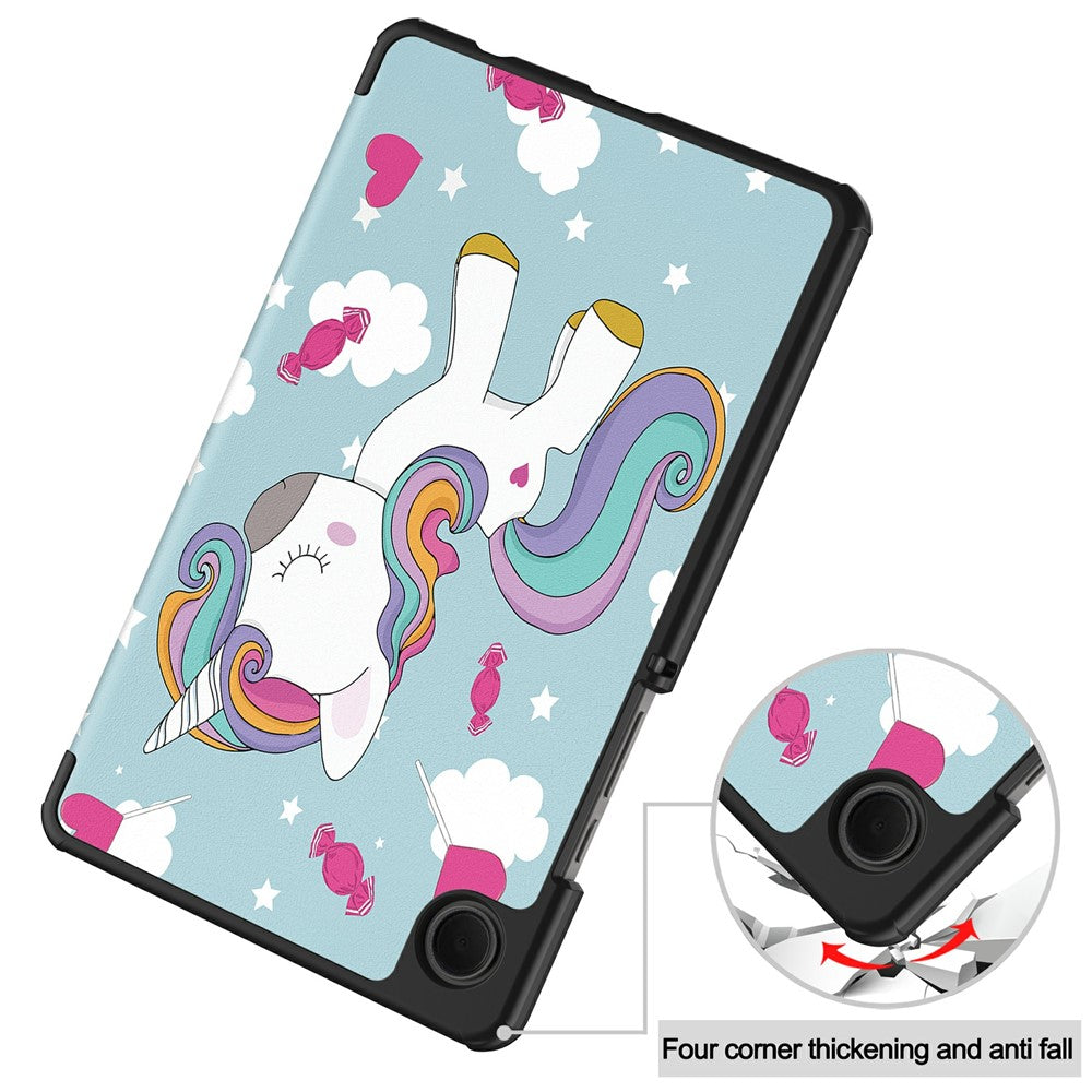 Fodral för Samsung Galaxy Tab A11 / Tab A9, Techsuit, FoldPro Unicorn Ny Modell, Flerfärgad
