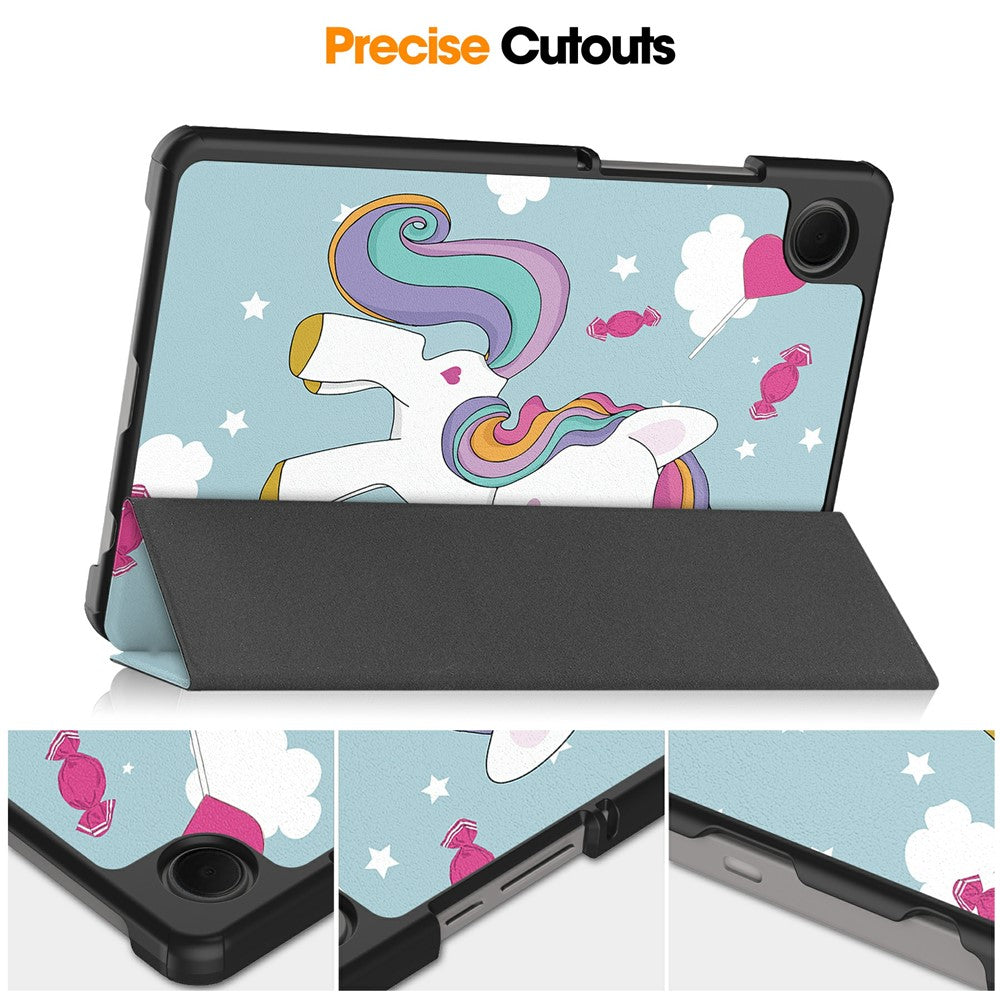 Fodral för Samsung Galaxy Tab A11 / Tab A9, Techsuit, FoldPro Unicorn Ny Modell, Flerfärgad