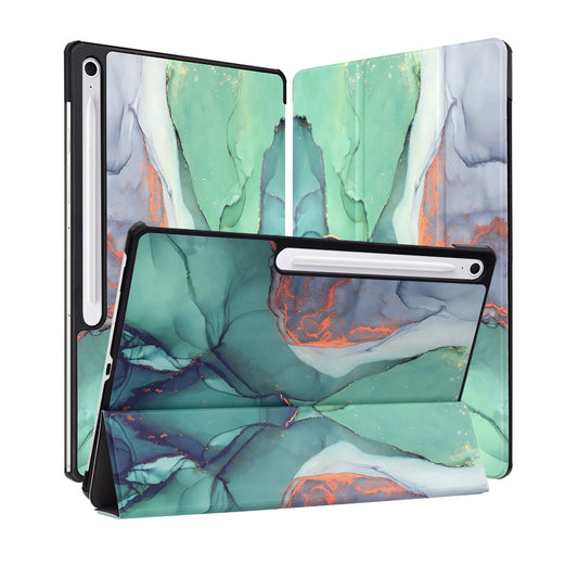 Fodral för Samsung Galaxy Tab S10 FE+, Techsuit, FoldPro Green Time, Flerfärgad
