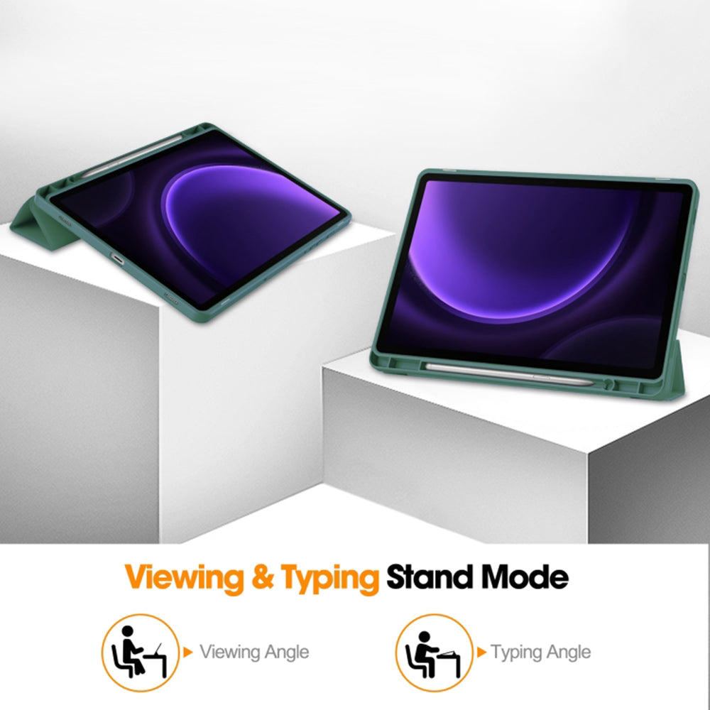 Case for Samsung Galaxy Tab S10 FE / Tab S9 FE, Techsuit, Flex Trifold, Green