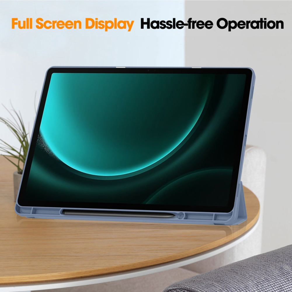 Fodral för Samsung Galaxy Tab S10+ / Tab S9 FE+ / Tab S9+, Techsuit, Flex Trifold, Grå