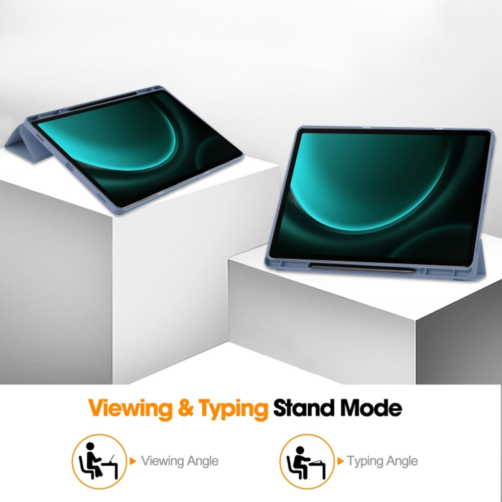 Fodral för Samsung Galaxy Tab S10+ / Tab S9 FE+ / Tab S9+, Techsuit, Flex Trifold, Grå