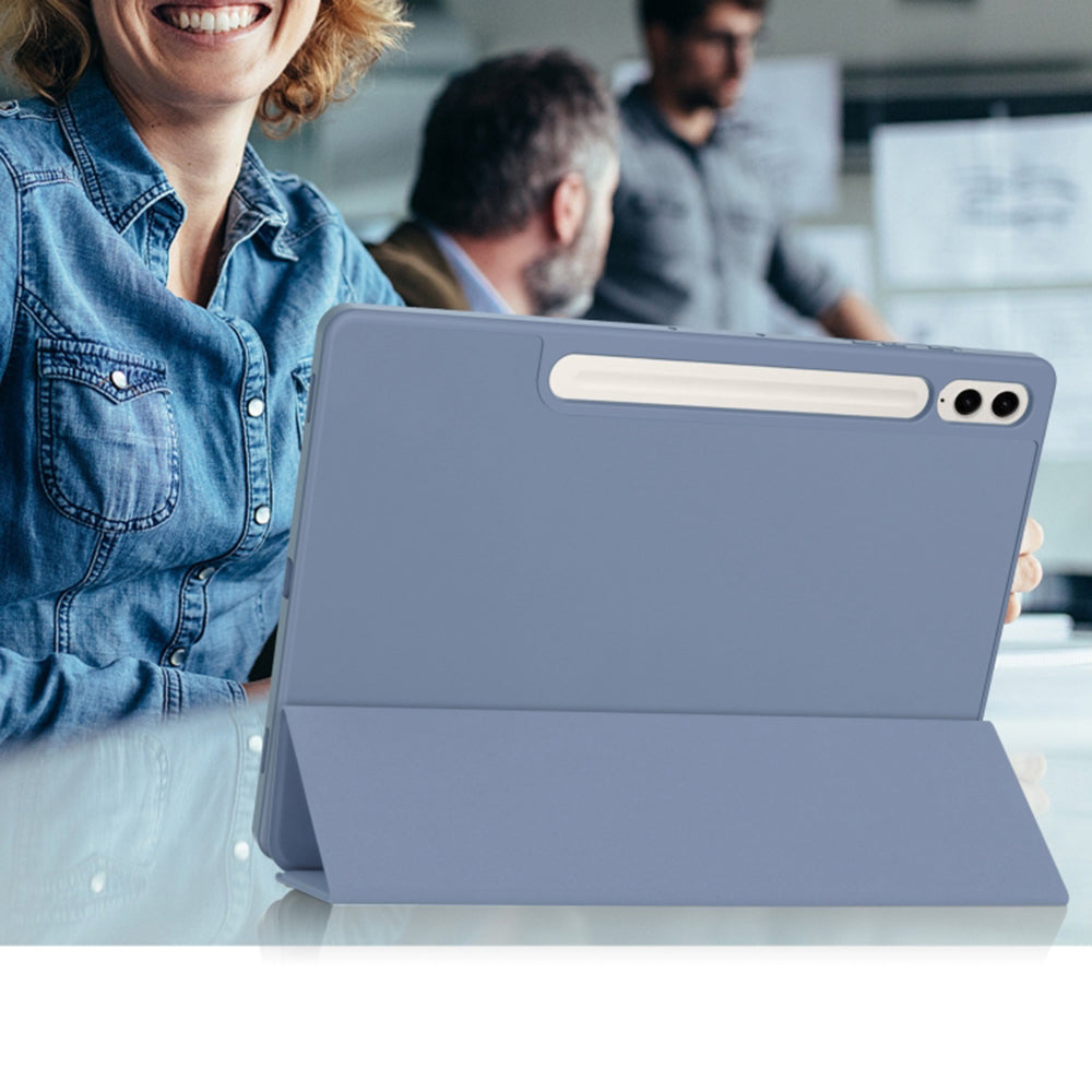 Fodral för Samsung Galaxy Tab S10+ / Tab S9 FE+ / Tab S9+, Techsuit, Flex Trifold, Grå