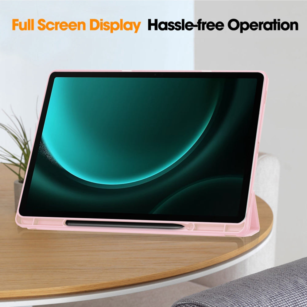 Fodral för Samsung Galaxy Tab S10+ / Tab S9 FE+ / Tab S9+, Techsuit, Flex Trifold, Rosa