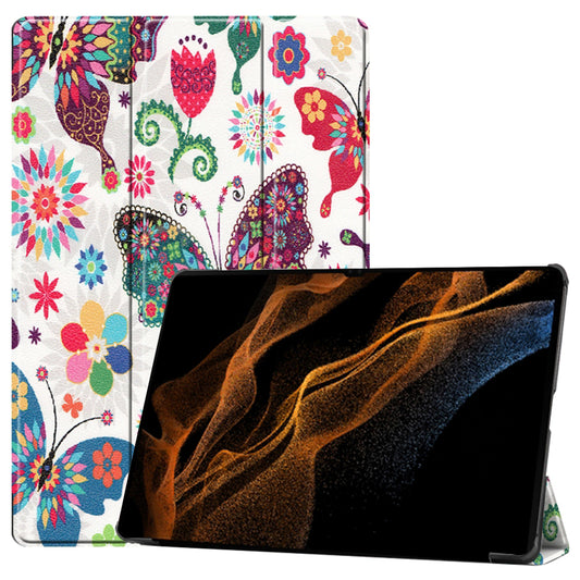 Fodral för Samsung Galaxy Tab S10 Ultra / Tab S9 Ultra / Tab S8 Ultra, Techsuit, FoldPro Butterfly, Flerfärgad