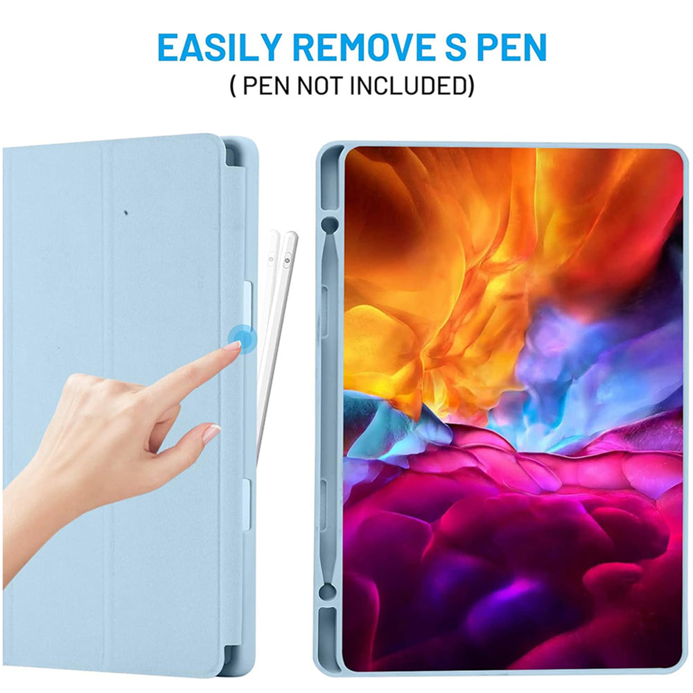 Fodral för Samsung Galaxy Tab S6 Lite (2024) / Tab S6 Lite (2022) / Tab S6 Lite (2020), Techsuit, Flex Trifold, Blå