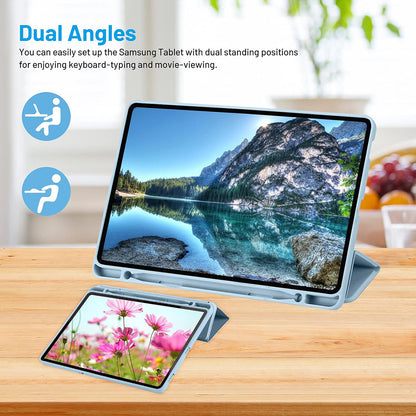 Fodral för Samsung Galaxy Tab S6 Lite (2024) / Tab S6 Lite (2022) / Tab S6 Lite (2020), Techsuit, Flex Trifold, Blå
