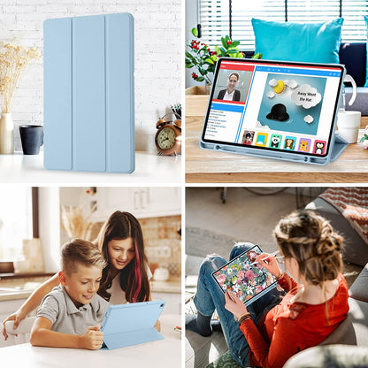 Fodral för Samsung Galaxy Tab S6 Lite (2024) / Tab S6 Lite (2022) / Tab S6 Lite (2020), Techsuit, Flex Trifold, Blå