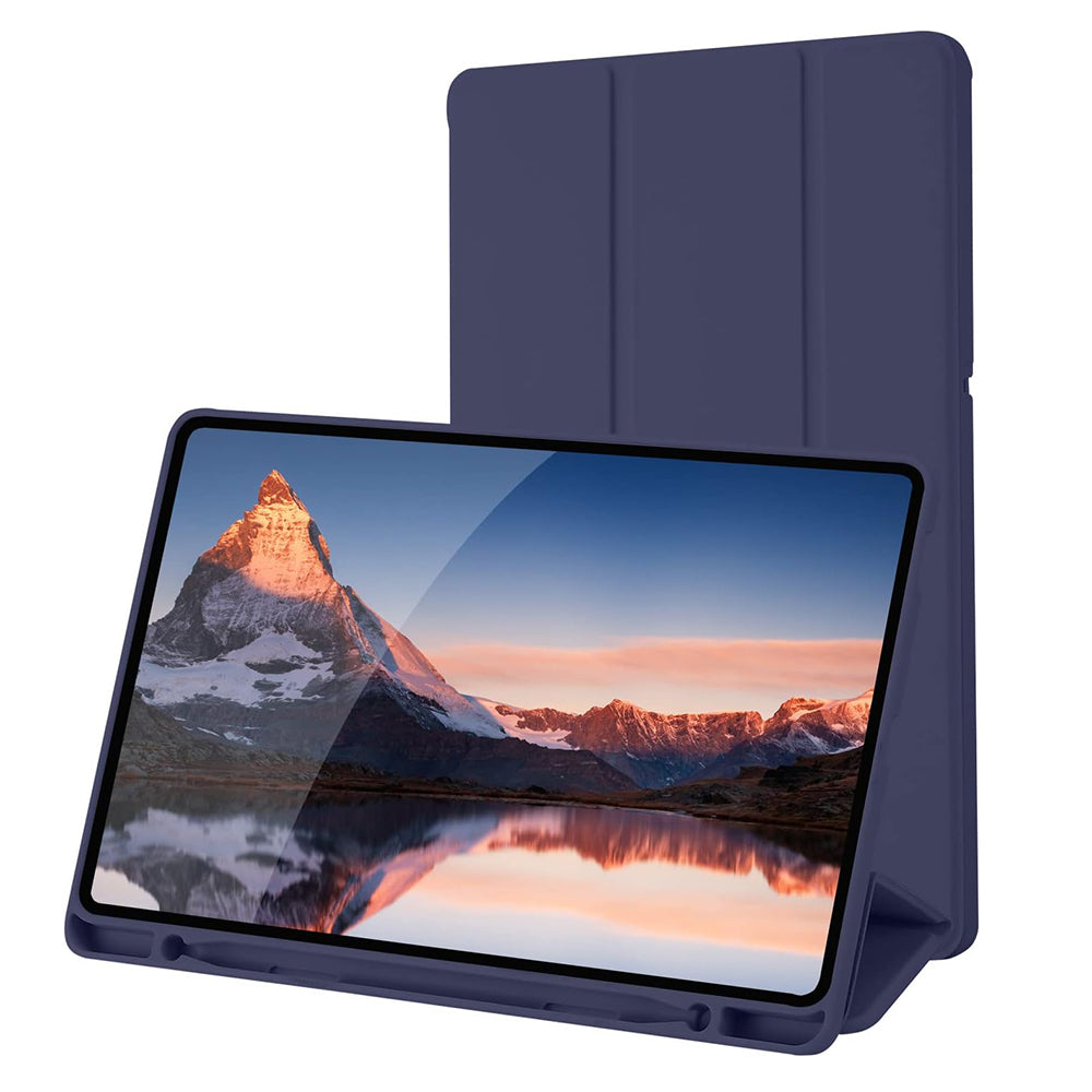 Fodral för Samsung Galaxy Tab S6 Lite (2024) / Tab S6 Lite (2022) / Tab S6 Lite (2020), Techsuit, Flex Trifold, Marinblå
