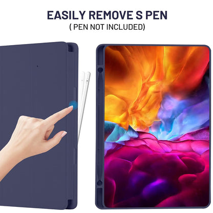Fodral för Samsung Galaxy Tab S6 Lite (2024) / Tab S6 Lite (2022) / Tab S6 Lite (2020), Techsuit, Flex Trifold, Marinblå