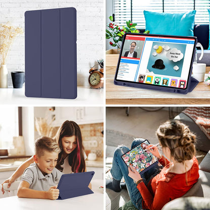 Fodral för Samsung Galaxy Tab S6 Lite (2024) / Tab S6 Lite (2022) / Tab S6 Lite (2020), Techsuit, Flex Trifold, Marinblå
