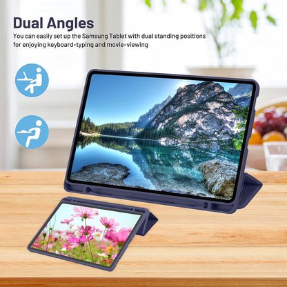 Fodral för Samsung Galaxy Tab S6 Lite (2024) / Tab S6 Lite (2022) / Tab S6 Lite (2020), Techsuit, Flex Trifold, Marinblå