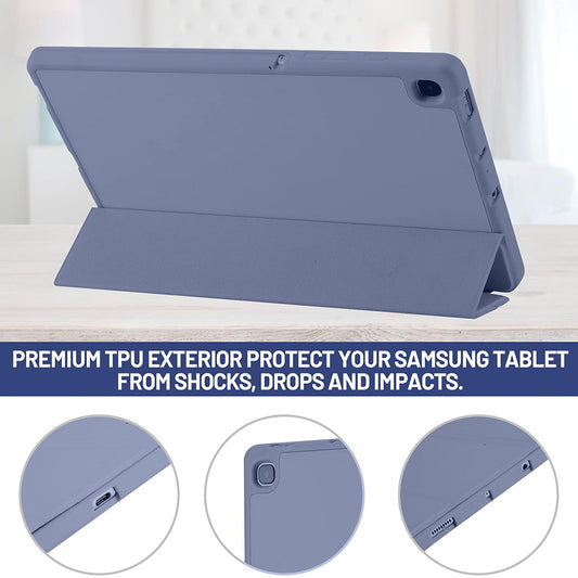 Fodral för Samsung Galaxy Tab S6 Lite (2024) / Tab S6 Lite (2022) / Tab S6 Lite (2020), Techsuit, Flex Trifold, Lila