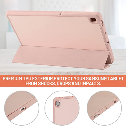 Fodral för Samsung Galaxy Tab S6 Lite (2024) / Tab S6 Lite (2022) / Tab S6 Lite (2020), Techsuit, Flex Trifold, Rosa