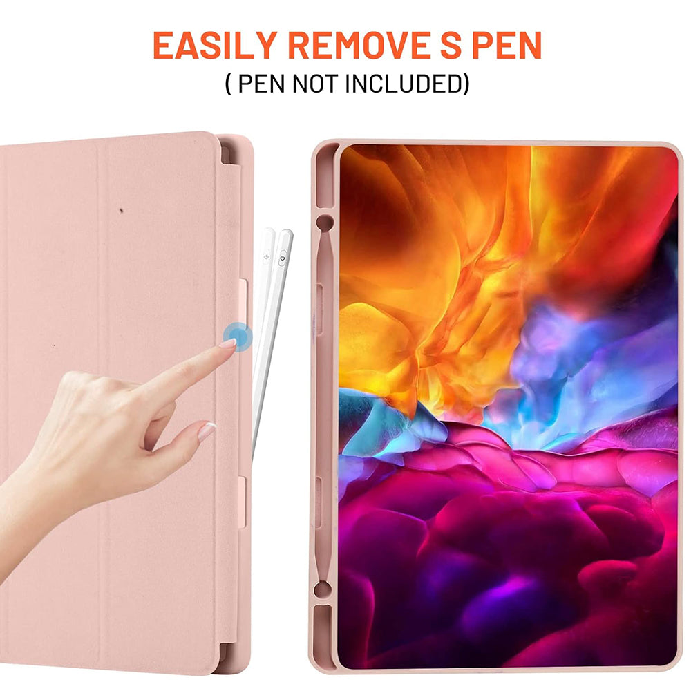 Fodral för Samsung Galaxy Tab S6 Lite (2024) / Tab S6 Lite (2022) / Tab S6 Lite (2020), Techsuit, Flex Trifold, Rosa