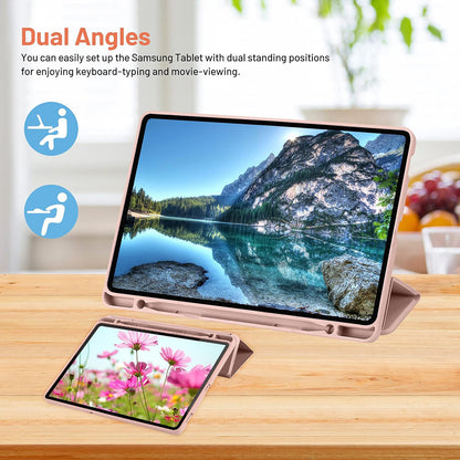 Fodral för Samsung Galaxy Tab S6 Lite (2024) / Tab S6 Lite (2022) / Tab S6 Lite (2020), Techsuit, Flex Trifold, Rosa