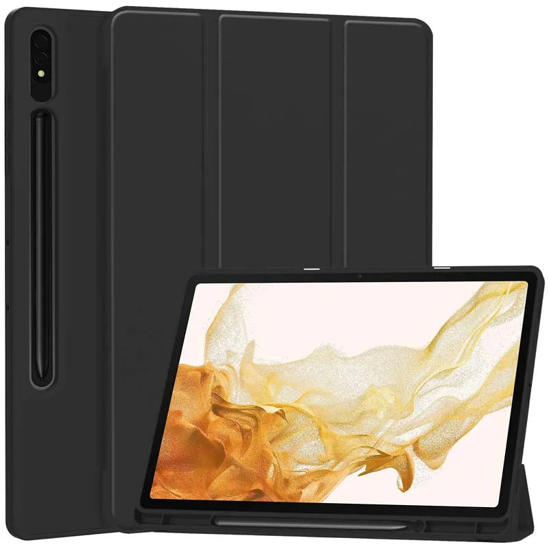 Fodral för Samsung Galaxy Tab S8+ / Tab S7+, Techsuit, Flex Trifold, Svart