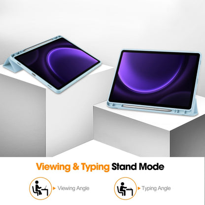 Fodral för Samsung Galaxy Tab S9 FE / Tab S9 / Tab S10 FE, Techsuit, Flex Trifold, Blå