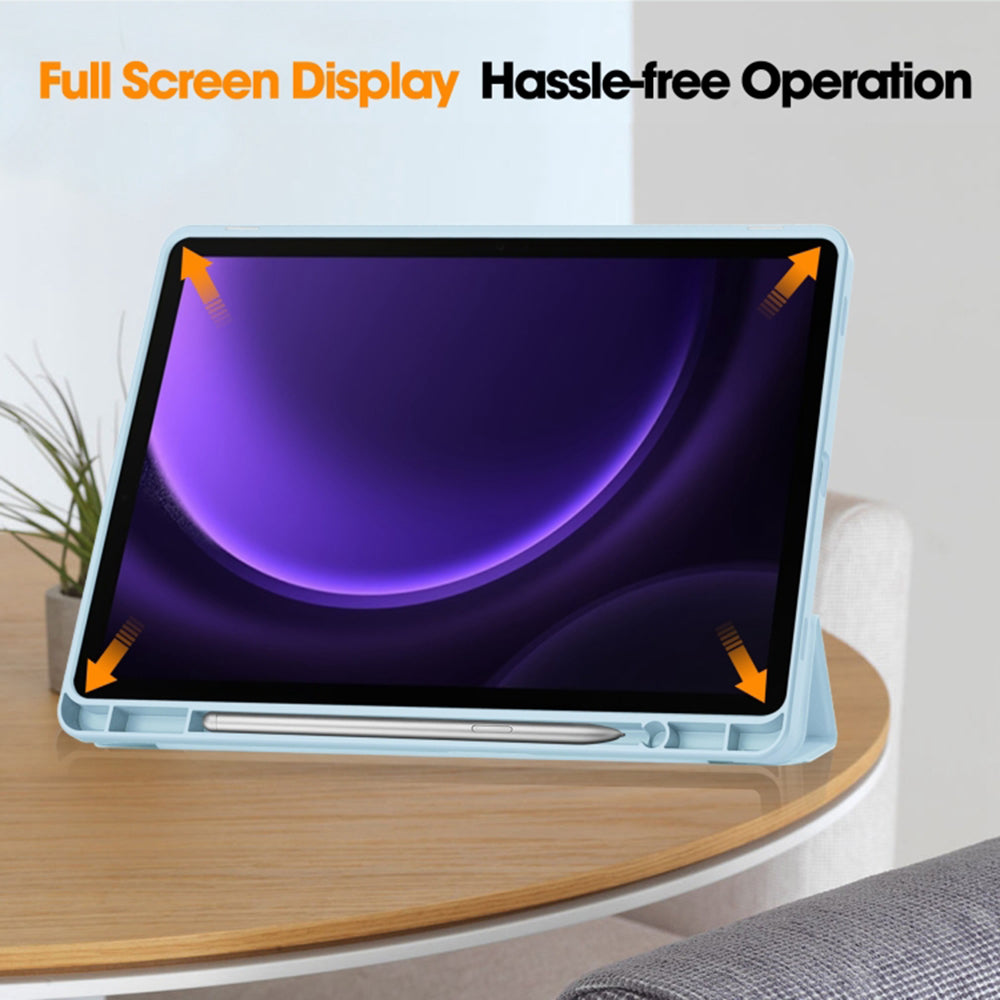 Fodral för Samsung Galaxy Tab S9 FE / Tab S9 / Tab S10 FE, Techsuit, Flex Trifold, Blå
