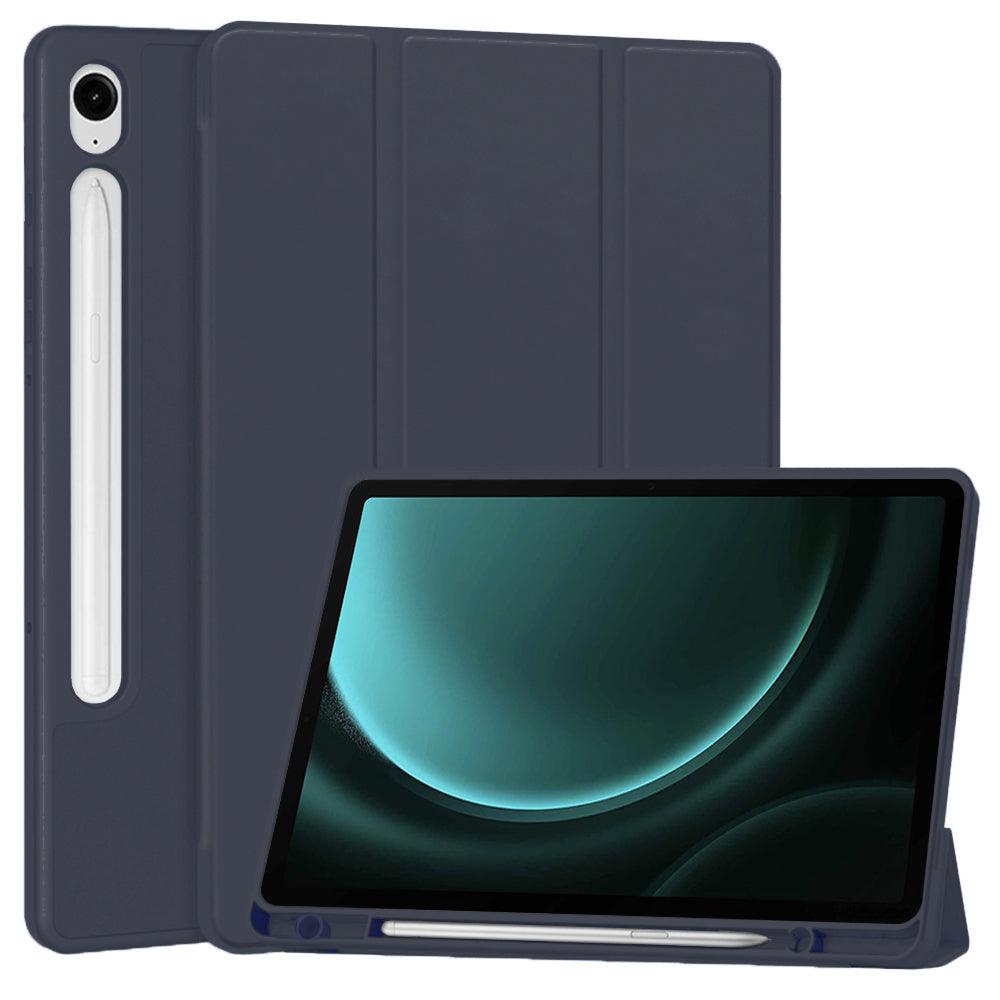 Fodral för Samsung Galaxy Tab S9 FE / Tab S9 / Tab S10 FE, Techsuit, Flex Trifold, Marinblå