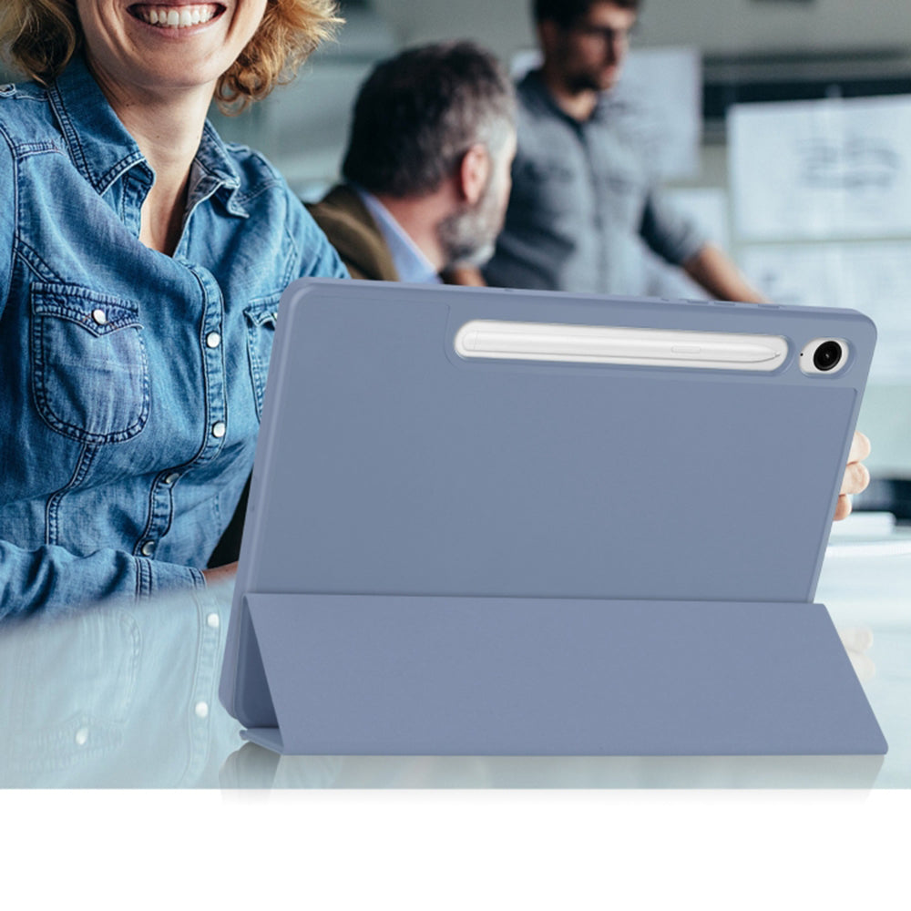 Fodral för Samsung Galaxy Tab S9 FE / Tab S9 / Tab S10 FE, Techsuit, Flex Trifold, Lila