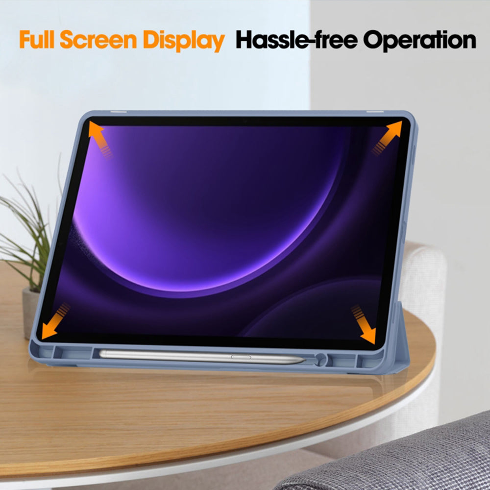 Fodral för Samsung Galaxy Tab S9 FE / Tab S9 / Tab S10 FE, Techsuit, Flex Trifold, Lila