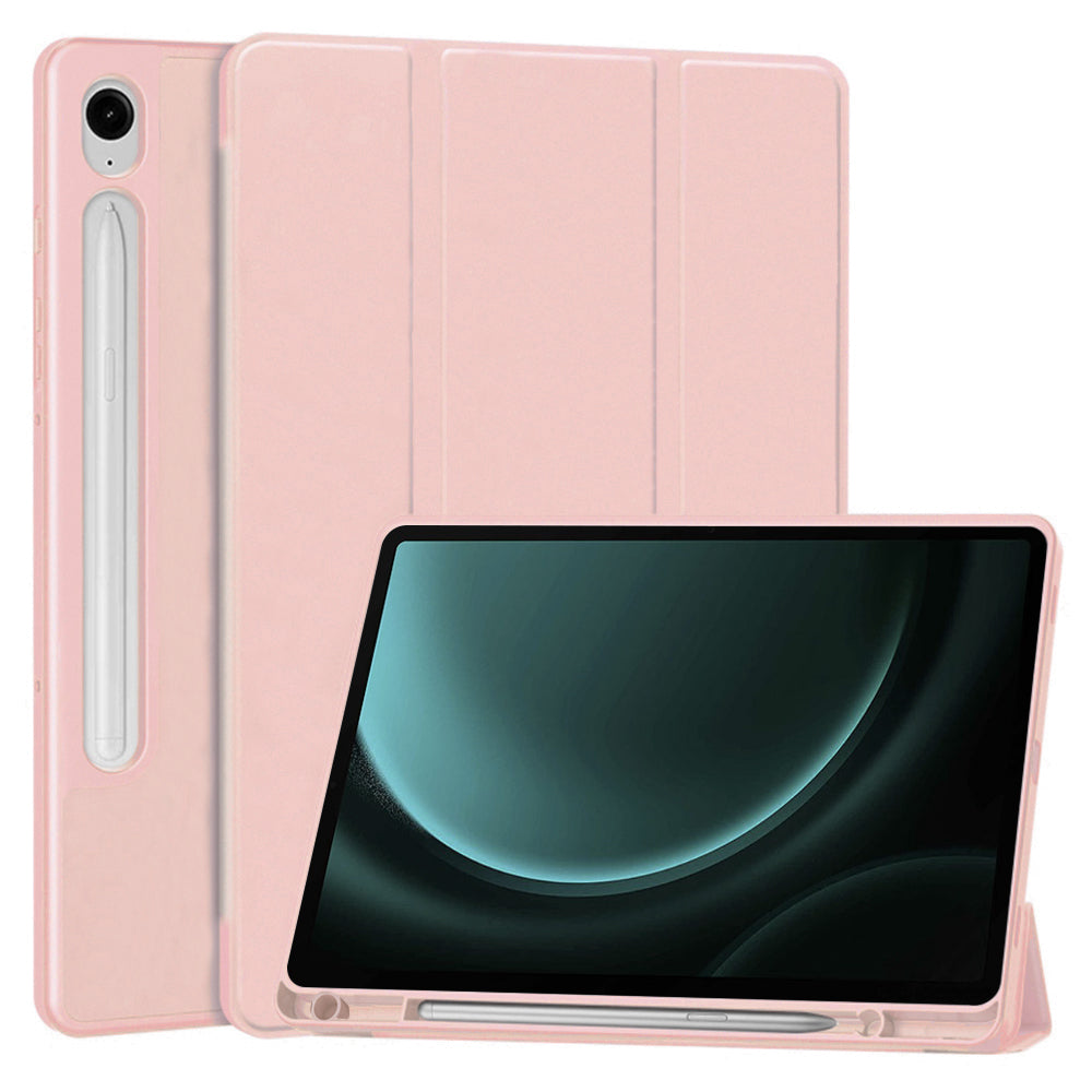 Fodral för Samsung Galaxy Tab S9 FE / Tab S9 / Tab S10 FE, Techsuit, Flex Trifold, Rosa