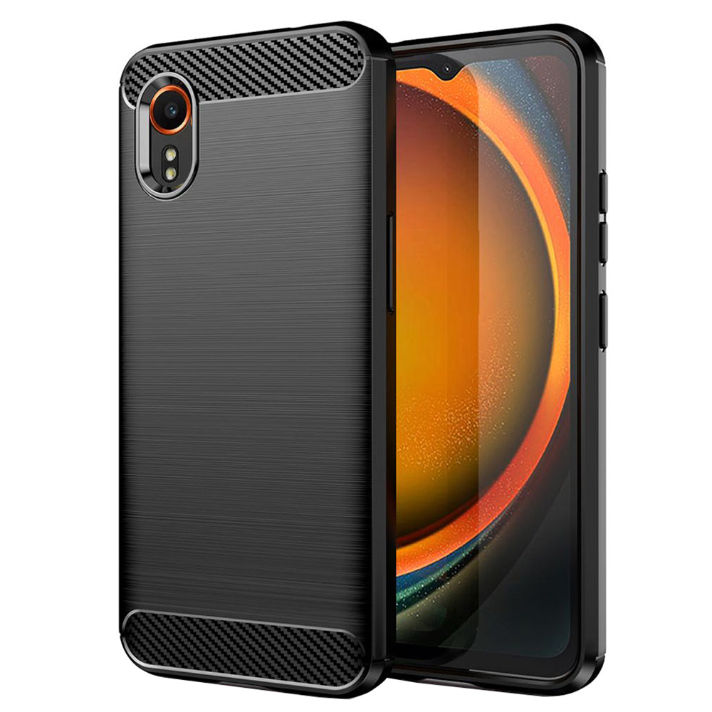 Fodral för Samsung Galaxy Xcover7 G556, Techsuit, Kolfiber, Svart