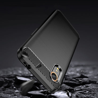 Fodral för Samsung Galaxy Xcover7 G556, Techsuit, Kolfiber, Svart