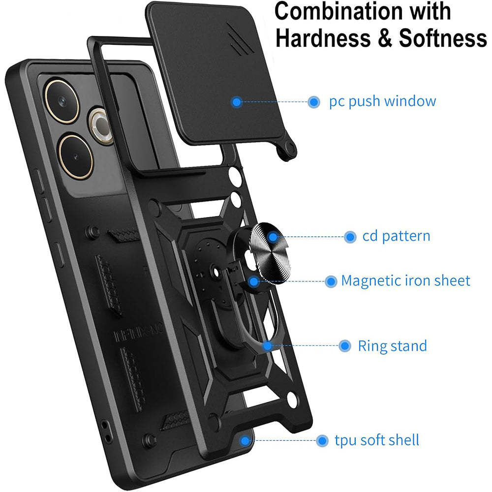 Fodral för Samsung Galaxy XCover7 Pro, Techsuit, CamShield, Svart