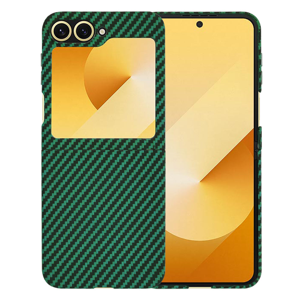 Fodral för Samsung Galaxy Z Flip7 FE F761 / Z Flip6 F741, Techsuit, Carbonite FiberShell, Grön