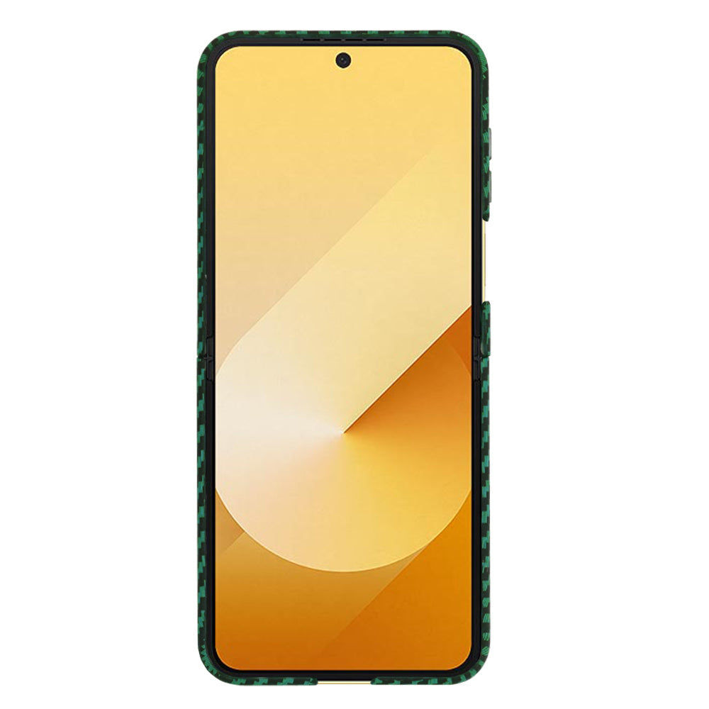 Fodral för Samsung Galaxy Z Flip7 FE F761 / Z Flip6 F741, Techsuit, Carbonite FiberShell, Grön