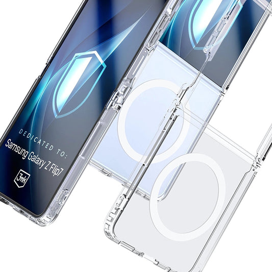 MagSafe-fodral för Samsung Galaxy Z Flip7 F766, 3MK, Armor MagCase, Transparent