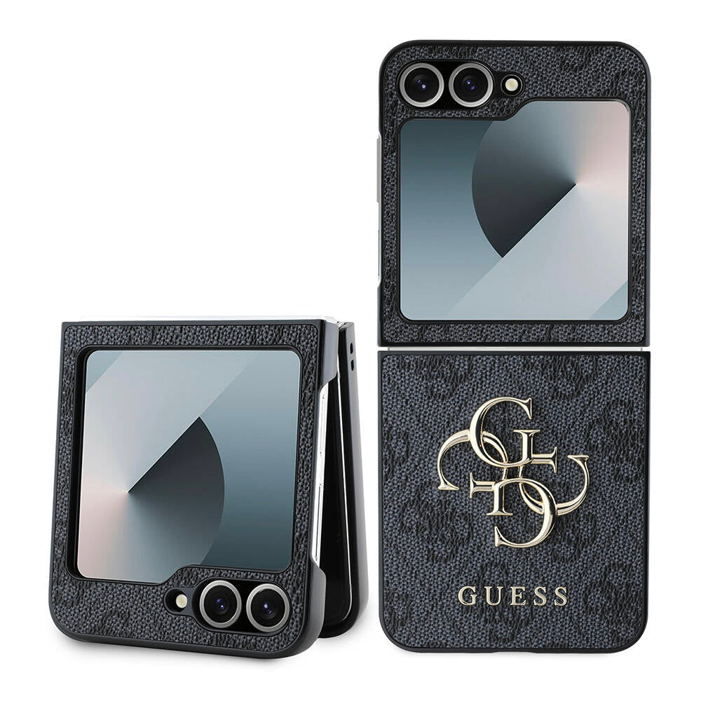 Fodral för Samsung Galaxy Z Flip7 FE F761 / Z Flip6 F741, Guess, 4G Metal Logo, Svart