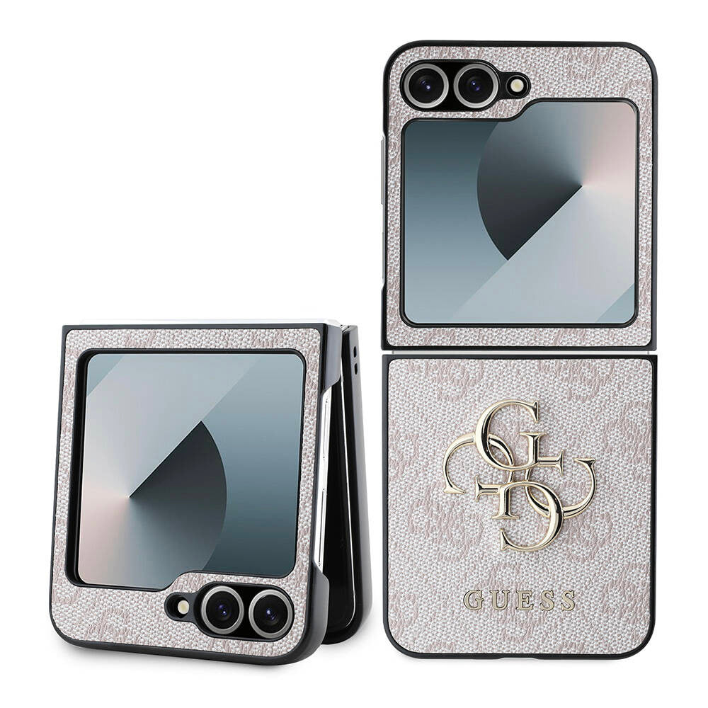 Fodral för Samsung Galaxy Z Flip7 FE F761 / Z Flip6 F741, Guess, 4G Metal Logo, Rosa