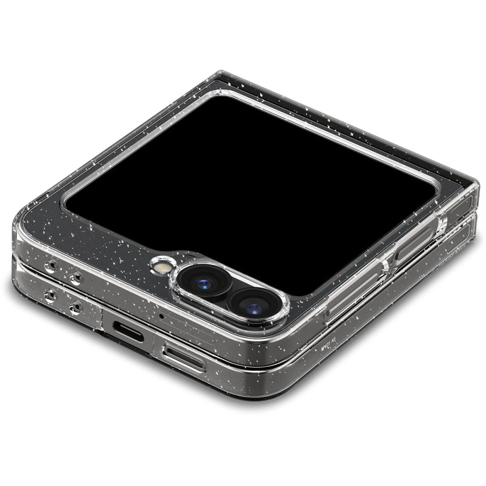 Skyddsfodral för Samsung Galaxy Z Flip7 FE F761 / Z Flip6 F741, Spigen, Air Skin Glitter, Transparent